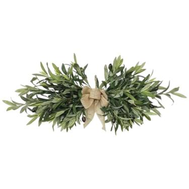 Imagem de Greenery Swag, 61 cm, flor de oliveira artificial com folhas verdes, lareira, decoração de casa, decoração de casa para decoração de casa, festa de casamento e jardim.