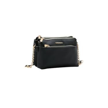 Imagem de Chenson, Bolsa Feminina Chenson Transversal Carteira de Lado Original Cor:Preto