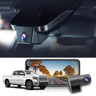 Imagem de Fitcamx Câmera frontal 2K + traseira 1080P para Toyota Tundra 2017-2021 & Sequoia 2017-2022 Limited SR5 Crewmax TRD, OEM Estilo, vídeo HD duplo, WiFi & APP, Gravação Loop, G-Sensor, 64GB Cartão