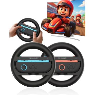 Imagem de Switch 2 JoyCon Steering Wheel Compatible with NS2 Joycon Controller, Racing Wheels for Switch 2 Mario Kart 8 Deluxe, Universal NS2 Wheel Accessories(2x Black)