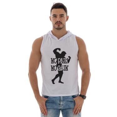 Imagem de Camiseta Regata Masculina Com Capuz Machão Academia Leve E Confortavel