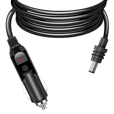 Imagem de ZkeeShop Cabo de alimentação CC 16AWG DC5521 para isqueiro compatível com Starlink Mini 20FT preto