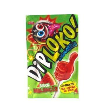 Imagem de Pirulito Vermelho com Pozinho que Explode na Boca - Melancia - Danilla