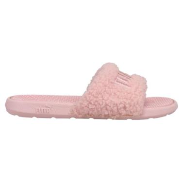 Imagem de PUMA Sandália infantil unissex Cool Cat Sherpa Slide, Lótus, 4 Big Kid