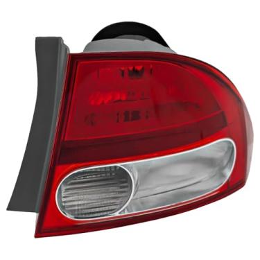Imagem de Julypanda Luz traseira de para-choque traseiro compatível com Honda Civic 2009-2011 lâmpada de freio de substituição com lente vermelha externa luz de freio direita