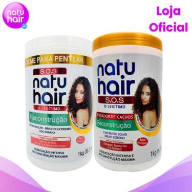 Imagem de Creme Para Pentear + Ativador de Cachos Reconstrução NatuHair