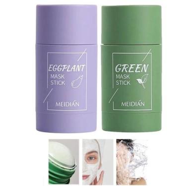 Imagem de Kit com 02 máscara sólida Stick Mask Meidian Chá Verde + Beringela ant
