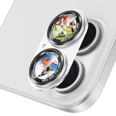 Imagem de Goton Protetor de lente de câmera para iPhone, pacote com 1 capa de metal de liga de alumínio com vidro temperado HD, estilo de câmera profissional, resistente a quebras, à prova de arranhões