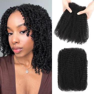 Imagem de Extensões de cabelo Geogroket Afro Kinkys Bulk Human Hair 30g