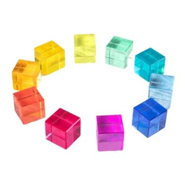 Imagem de menolana 100x Cubos de Acrílico Arco-Íris GEM para Crianças Educação Infantil Jardim de Infância Ensino Empilhável Brinquedos Empilháveis ​​Cubos Empilháveis