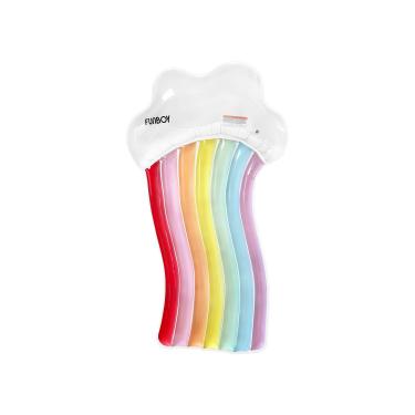 Imagem de FUNBOY Flutuador inflável gigante para espreguiçadeira arco-íris, jangada de luxo para festa de verão na piscina e entretenimento