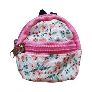 Imagem de Bolsa De Lona Jeans Multicolorida Com Zíper Para Acessórios De Bonecas