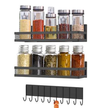 Imagem de KTZCTPCA Organizador magnético para máquina de lavar, organizador magnético de armazenamento de especiarias, prateleira de temperos versátil para geladeira, suporte organizador magnético, prateleiras
