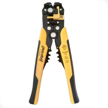 Imagem de Alicate Decapador Fios Eletricista 0.2mm² 6.0mm² Cortador E Crimpador Profissional 8 Polegadas - Preto e Amarelo