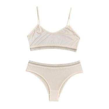 Imagem de Conjunto Top Sutia Com Calcinha Microfibra Feminino Lengerie - MgBeaut