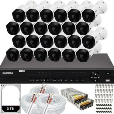 Imagem de Kit Cftv 24 Câmeras Intelbras Dvr 32 Canais MHDX 1232 Hd 3TB Cabo 300m