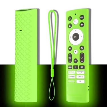 Imagem de Capa de silicone compatível com controle remoto de TV Hisense U8 U7G U9G Series ERF3A90, capa protetora verde brilhante com cordão