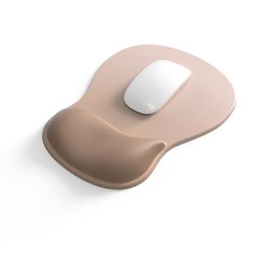Imagem de Mousepad ergonômico para escritório com suporte de pulso, mouse pad de gel confortável com descanso de pulso, design côncavo médio, tapete de mouse para alívio da dor para trabalhar, estudar e jogar