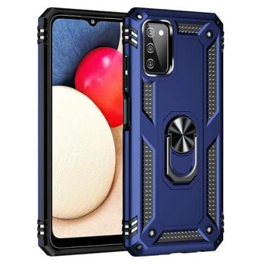 Imagem de SORAKA Capa para Samsung Galaxy A03s com suporte para anel Capa Slim Fit de TPU macio Capa Samsung Galaxy A03s com placa de metal para suporte magnético de telefone para carro