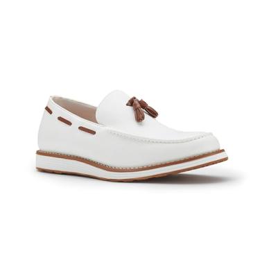 Imagem de Ferro Aldo Mocassins masculinos Dylan MFA19671 Classic Moc-Toe, Branco (borlas), 44 BR