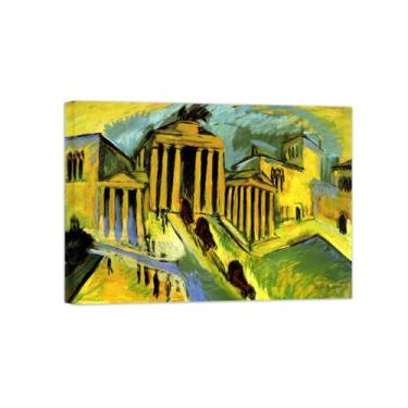 Imagem de Paisagem Abstrata Pôster Famosas Pinturas-Reprodução em Tela-Imagem Decoração Sala de Estar(Gate) 50x70cm-19x27in Tela Embrulhada