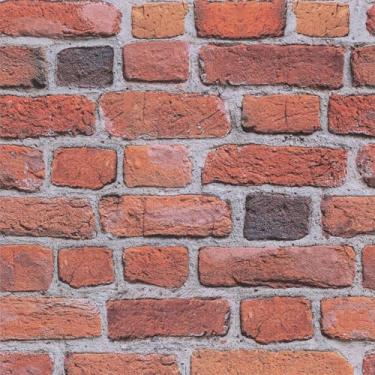 Imagem de Abyssaly Papel de parede de tijolo descascar e colar - Papel de embrulho de tijolo marrom vermelho - Papel de parede de pedra sintética para decoração de festa de cozinha de lareira 44,5 cm x 1,000 cm