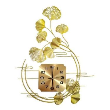Imagem de Relógio De Parede Folhas 3D Design Vertical Metal 80Cm