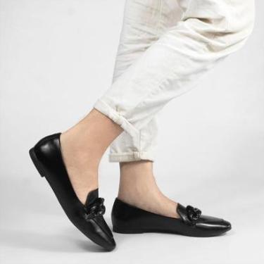Imagem de Mocassim Corrente Luciana Preto Preto 37-Feminino