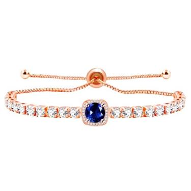 Imagem de Tobestu Pulseira de tênis de zircônia quadrada ajustável com corrente Bolo, joia elegante com pingente de cubo para casamentos, formaturas, casuais e uso diário YA4536, Adjustable, Latão, Zircônia