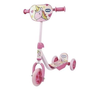 Imagem de Patinete Infantil 3 Rodas, Base Antiderrapante, Altura Ajustável 62-72cm, Suporta até 30kg,Seguro e Divertido (Rosa)