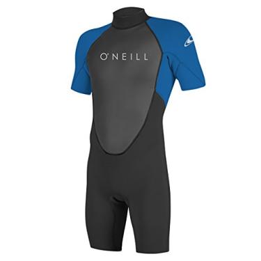 Imagem de O'NEILL Roupas de mergulho masculinas Reactor-2 2 mm com zíper nas costas P/S, preto/oceano, médio curto EUA