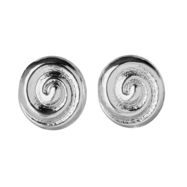 Imagem de Aloha Earrings Brincos de disco espiral com clipe, One Size, Metal, Sem pedra preciosa