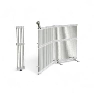 Imagem de Cercado Jardim e Piscina Modular 2,92m com Portão 1,5cm Espaçamento entre as grades Altura 60cm 80cm 100cm Cores Preto ou Branco Extensível Seguro para Pets e Crianças(Branco, 100cm | Altura)