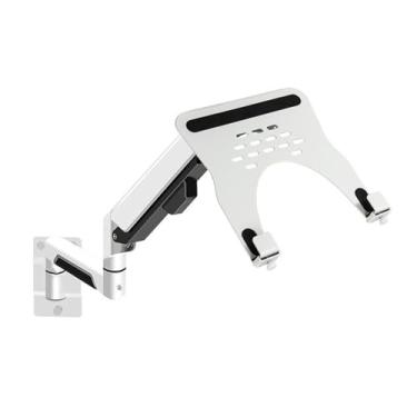 Imagem de Suporte para monitor na parede, braço para monitor com bandeja para laptop, mola a gás de alumínio, braço de montagem total para laptop, cabe no máximo 81.3 cm, telas de 9.0 kg/ braço de monitor de