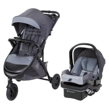 Imagem de Carrinho de Bebê Travel System de 3 Rodas com Pneus para Todo o Terreno, Porta-Copos, Baby Trend Tango 3, Cinza
