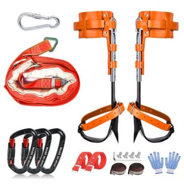 Imagem de Auckyeer Equipamento de escalada de árvores, pontas de escalada de árvores, com alças ajustáveis, pontas de escalada de árvores para trabalho em árvores