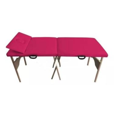 Imagem de Maca Madeira Portátil Cabeceira Respiro 200kg 65cm Largura Dobrável(Pink)