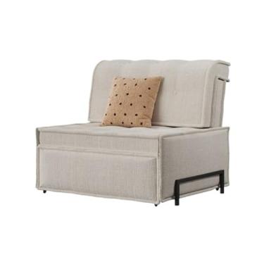Imagem de Sofá-cama dobrável Poltrona-cama conversível, sofá com encosto ajustável, adequada para apartamentos pequenos, salas de estar, quartos e corredores(Branco)