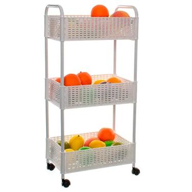 Imagem de Fruteira Prática Organizadora 3 Cestos para Frutas, Cor Branca, Metaltru