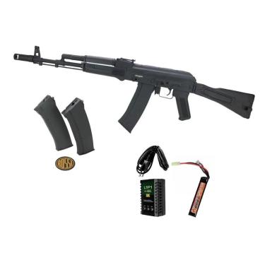 Imagem de Rifle Airsoft Neptune Ak74 Fullmetal + Bateria + Carregador