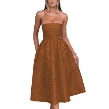 Imagem de Vestidos de boas-vindas sem alças de verão com bolsos, espartilho A Li