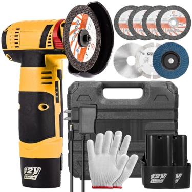 Imagem de Housiwill Mini ferramenta de esmerilhadeira angular, rebarbadora sem fio de 19500RPM, ferramenta de rebarbadora elétrica sem fio com 2 peças de baterias, cortador portátil de 76 mm para moagem e corte