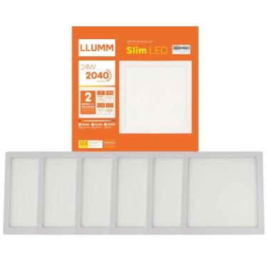 Imagem de Kit 6x Painel de Embutir Slim LED Quadrado 24W 6500K IP40 Bivolt Llumm