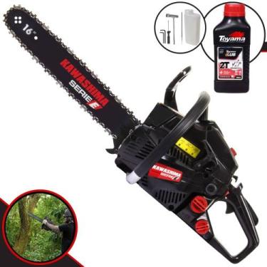 Imagem de Moto Serra À Gasolina Kawashima KCS-400E 37cc Alta Potência e Rotação 