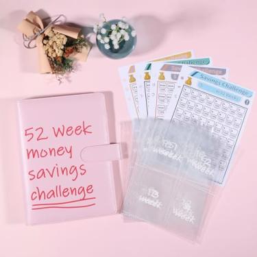 Imagem de Fichário de desafio de economia de dinheiro de 52 semanas inclui $2600, $5200, $10.000 e rastreadores de economia DIY, fichário A5 de 6 anéis com 13 folhas de envelopes de enchimento de dinheiro