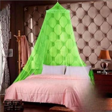 Imagem de Mosquiteiro de Teto Rendinha Filó com Elástico Para Cama Casal Box Solteiro 2,55m x 8,50m(verde)