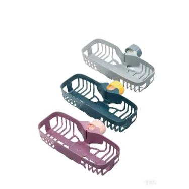 Imagem de Cesta organizadora de torneira longa, 24 x 9 x 3 cm, 0,1 kg – economiza espaço, à prova de ferrugem e elegante armazenamento de pia de cozinha para esponjas, escovas e mais utensílios de cozinha