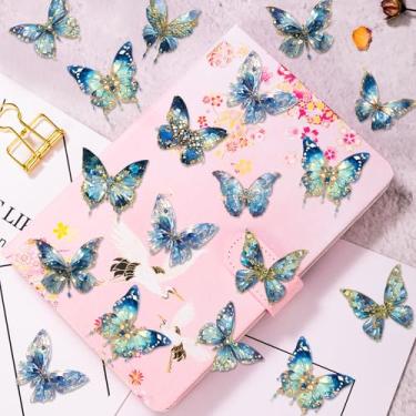 Imagem de Adesivos de PET decorativos de borboleta, material de manual DIY - para scrapbooking, criação de etiquetas, diário, diário e planejador