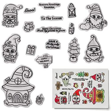 Imagem de Carimbos transparentes de Natal para fazer cartões, gnomos, anões, anões, elfos da neve, selos de silicone transparentes para bricolage, materiais de scrapbook, papel em relevo, álbuns, decoração