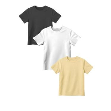 Imagem de KIT 03 Camisetas Infantil Slim 100% Algodão - LOJA RPERONI, Pto, Bco, 